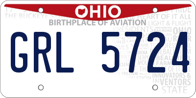 OH license plate GRL5724