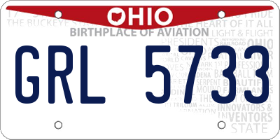 OH license plate GRL5733