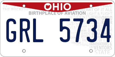 OH license plate GRL5734