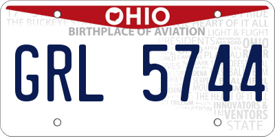OH license plate GRL5744