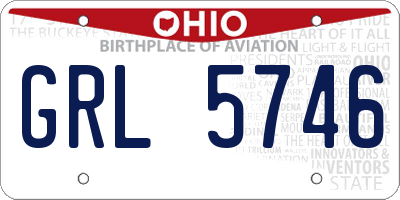 OH license plate GRL5746