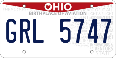 OH license plate GRL5747