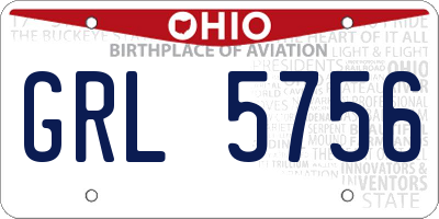 OH license plate GRL5756