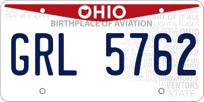 OH license plate GRL5762