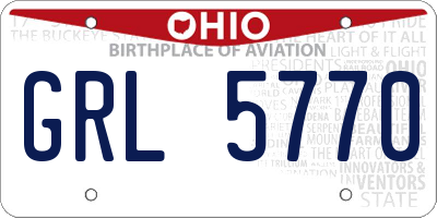 OH license plate GRL5770