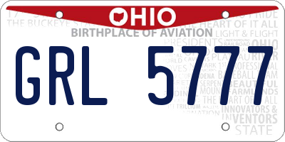 OH license plate GRL5777