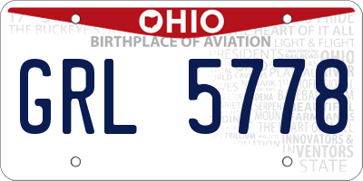 OH license plate GRL5778