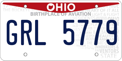 OH license plate GRL5779