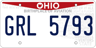 OH license plate GRL5793