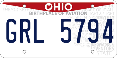 OH license plate GRL5794