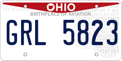 OH license plate GRL5823