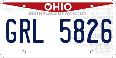 OH license plate GRL5826