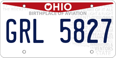 OH license plate GRL5827