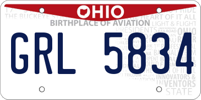 OH license plate GRL5834