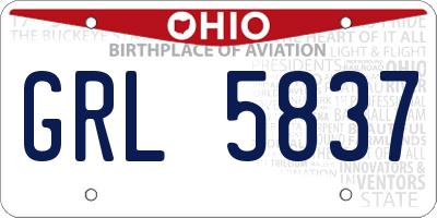 OH license plate GRL5837