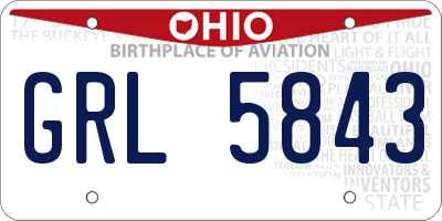 OH license plate GRL5843
