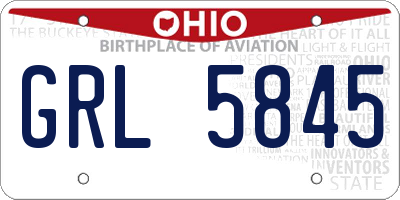 OH license plate GRL5845