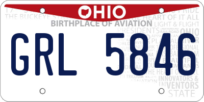 OH license plate GRL5846
