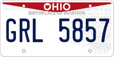 OH license plate GRL5857