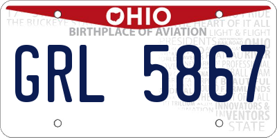 OH license plate GRL5867