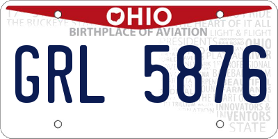 OH license plate GRL5876