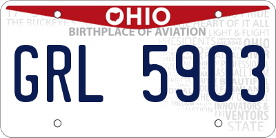 OH license plate GRL5903