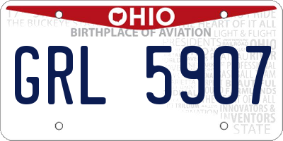 OH license plate GRL5907