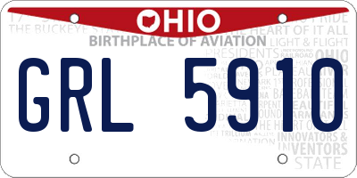 OH license plate GRL5910