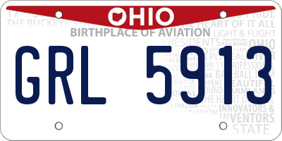 OH license plate GRL5913