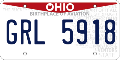 OH license plate GRL5918