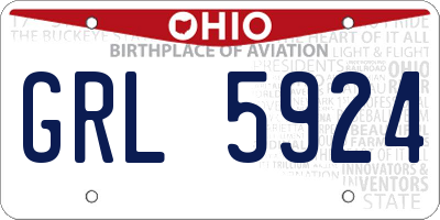 OH license plate GRL5924