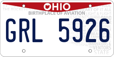 OH license plate GRL5926