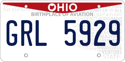 OH license plate GRL5929