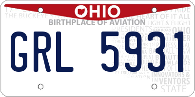OH license plate GRL5931