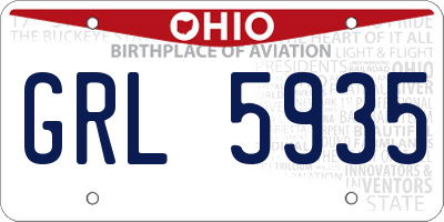 OH license plate GRL5935