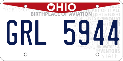 OH license plate GRL5944