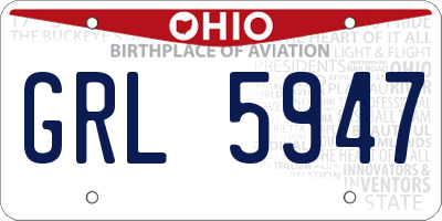 OH license plate GRL5947