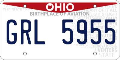 OH license plate GRL5955