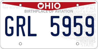 OH license plate GRL5959