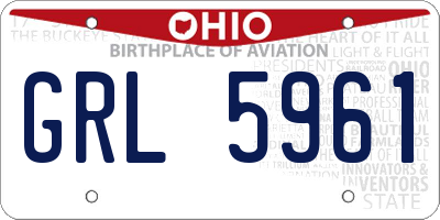 OH license plate GRL5961