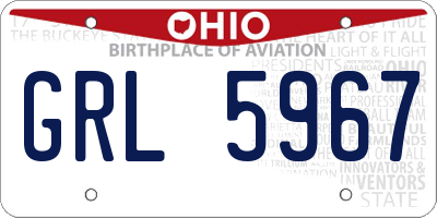 OH license plate GRL5967
