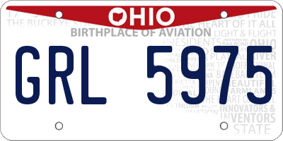 OH license plate GRL5975