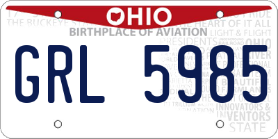OH license plate GRL5985