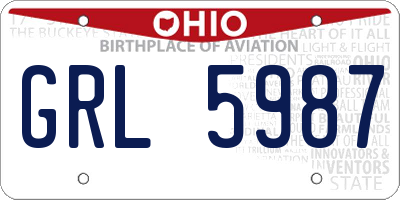 OH license plate GRL5987
