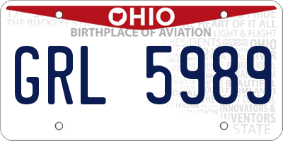 OH license plate GRL5989