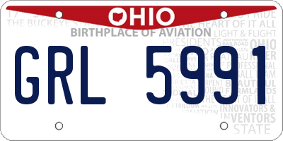 OH license plate GRL5991
