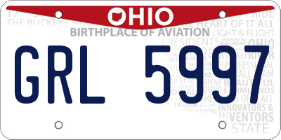 OH license plate GRL5997