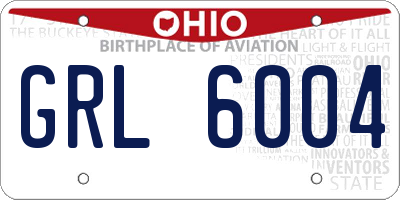 OH license plate GRL6004