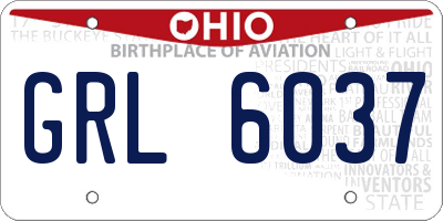 OH license plate GRL6037