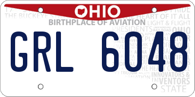 OH license plate GRL6048